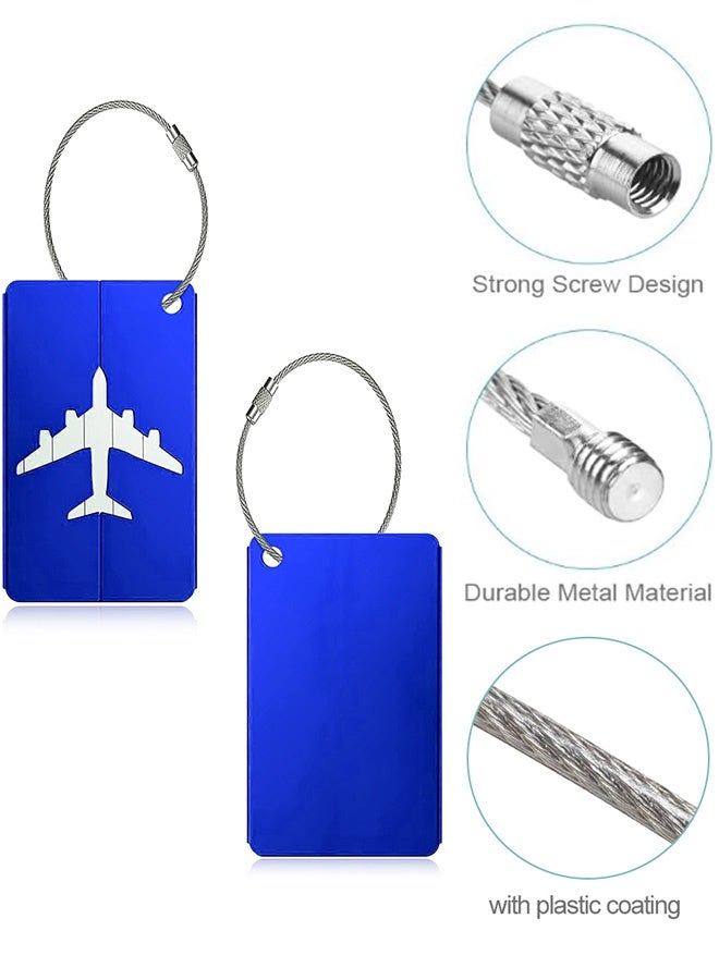 Tersely [4 Pack] Luggage Tags Business Card Holder Aluminium Metal Travel ID Bag Tag for Travel Luggage Baggage Identifier - Image 3
